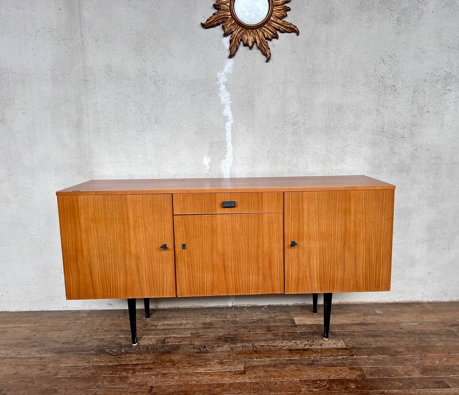 Vintage Scandinavian sideboard with gray legs