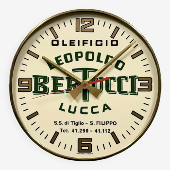 Horloge murale publicitaire vintage italienne, 1970s