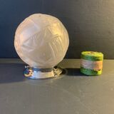 Antique art deco lamp, molded glass globe lamp 1930, France