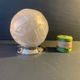 Antique art deco lamp, molded glass globe lamp 1930, France