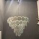 White Murano glass disc chandelier, 1970s