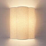 Pair of ecru linen wall lights