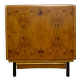 Vintage Czech Burr Walnut Bar Cabinet 1950s