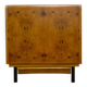 Vintage Czech Burr Walnut Bar Cabinet 1950s