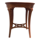 Round pedestal table in veneer wood
