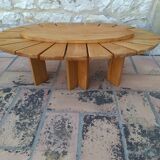 Vintage daisy shaped wooden coffee table