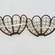 Pair of rattan and mother-of-pearl wall lights from the 50s and 60s