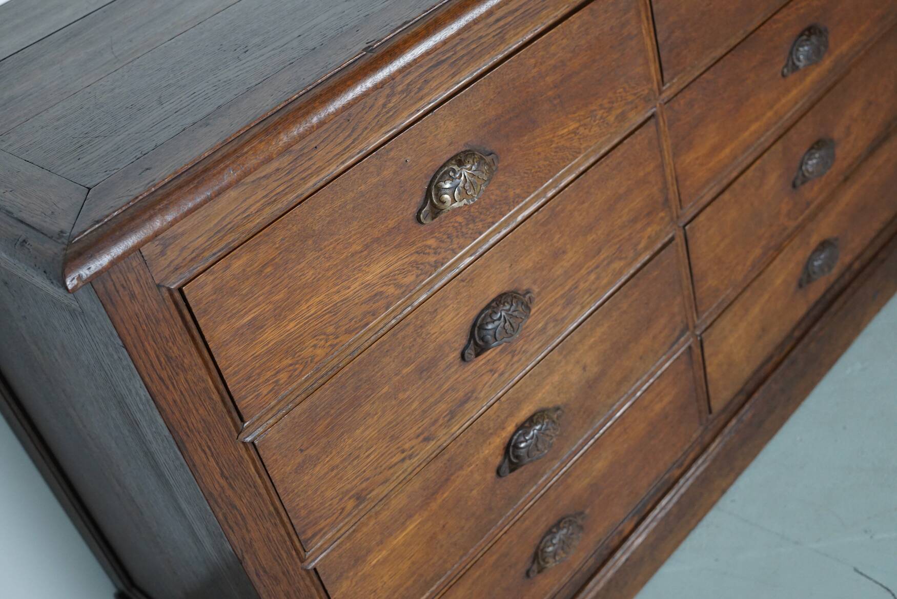 Antique Oak Apothecary / Filing Cabinet, France, 19th Century