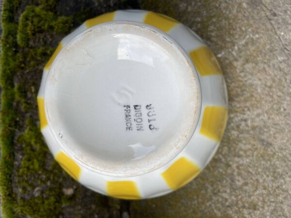 Trois grand bol jaune ancien signé digoin france n° 9613