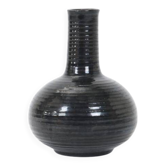 Handcrafted black Hegnetslund Keramik vase / 1960s / 1970s / mid-century Danish modern design