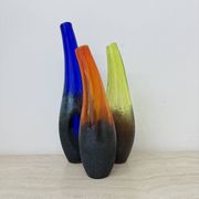 Ensemble de 3 vases Moonlanding de Monica Backstrom pour Kosta Boda Sweden