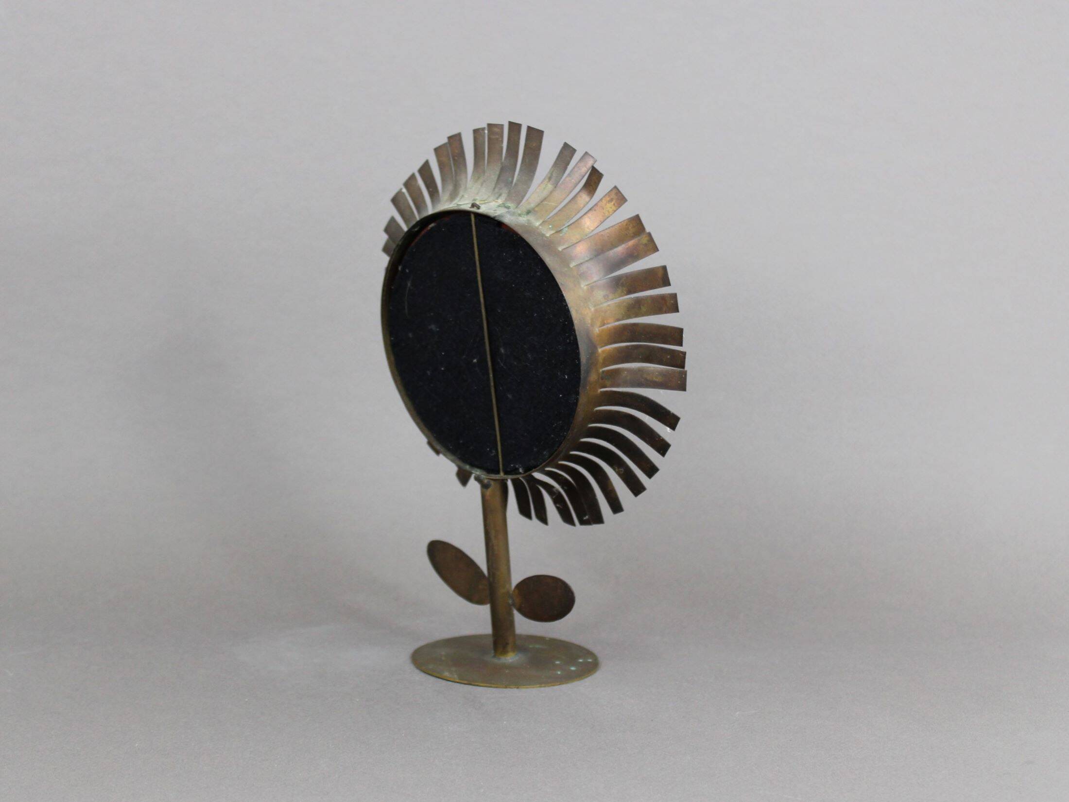 Jean Vinay flower mirror 1960s, In copper & brass
