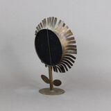 Jean Vinay flower mirror 1960s, In copper & brass