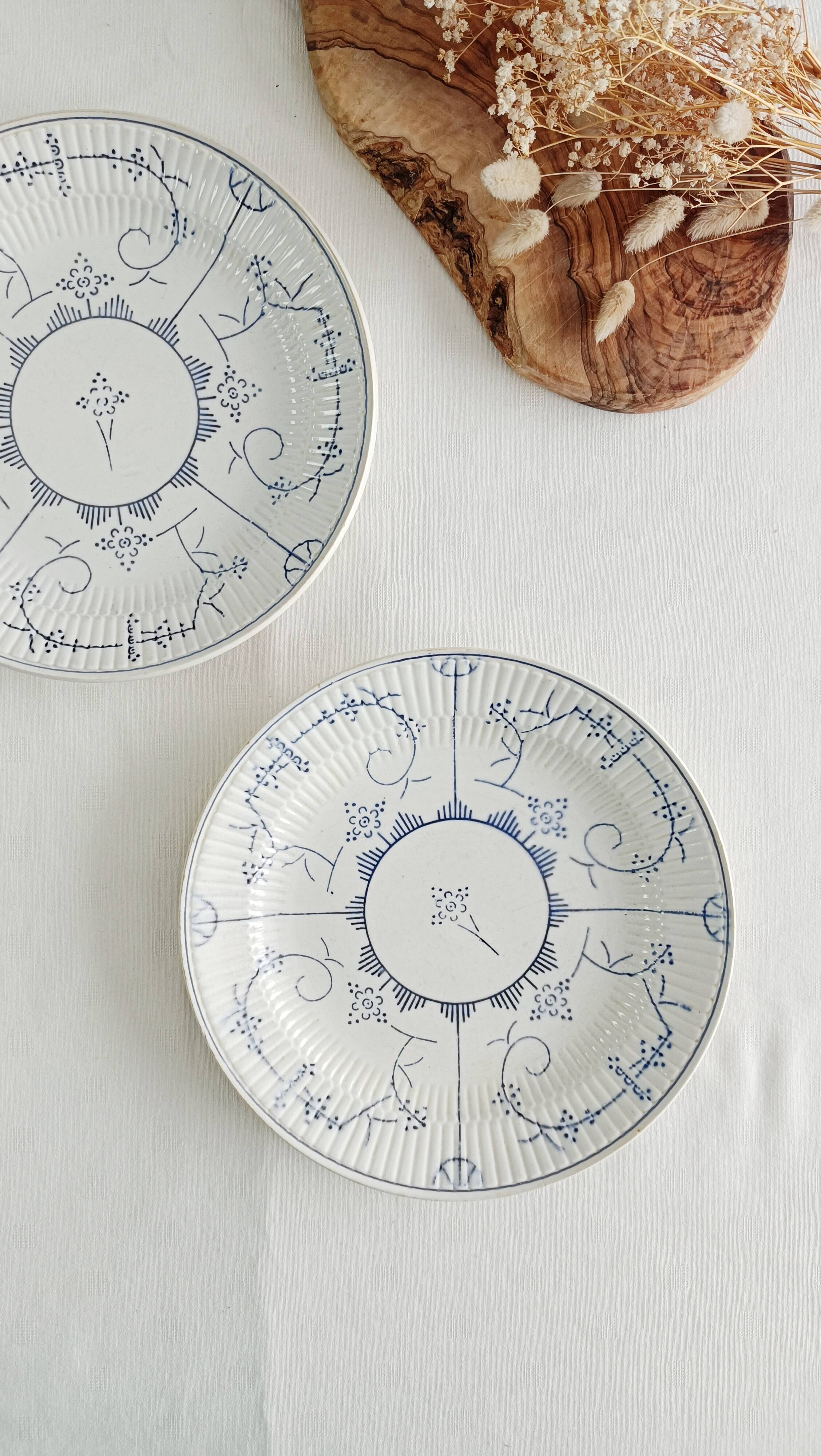 Set of 2 Boch soup plates, Copenhagen decor