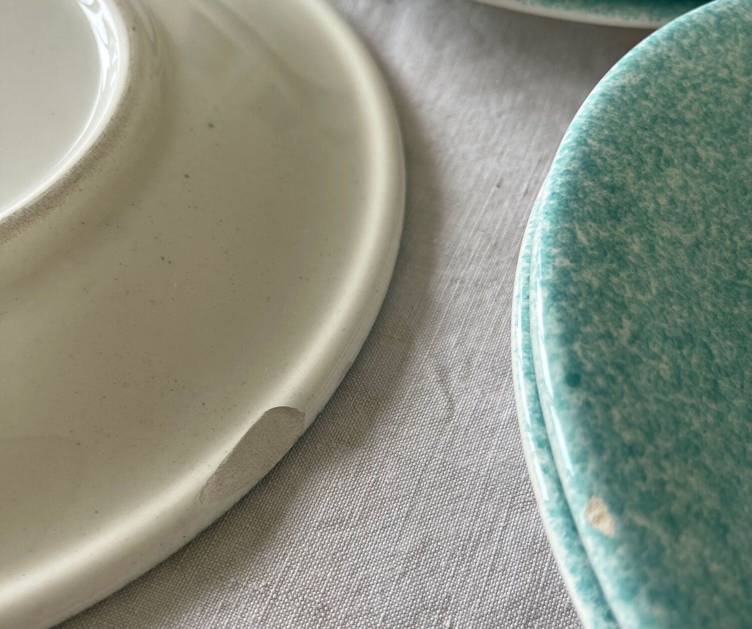 5 assiettes à dessert mouchetées Italiennes