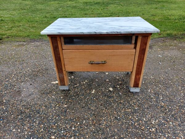 Billot de cuisine bois et marbre