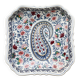 Vintage Gien earthenware square bowl with paisley pattern, 1960s