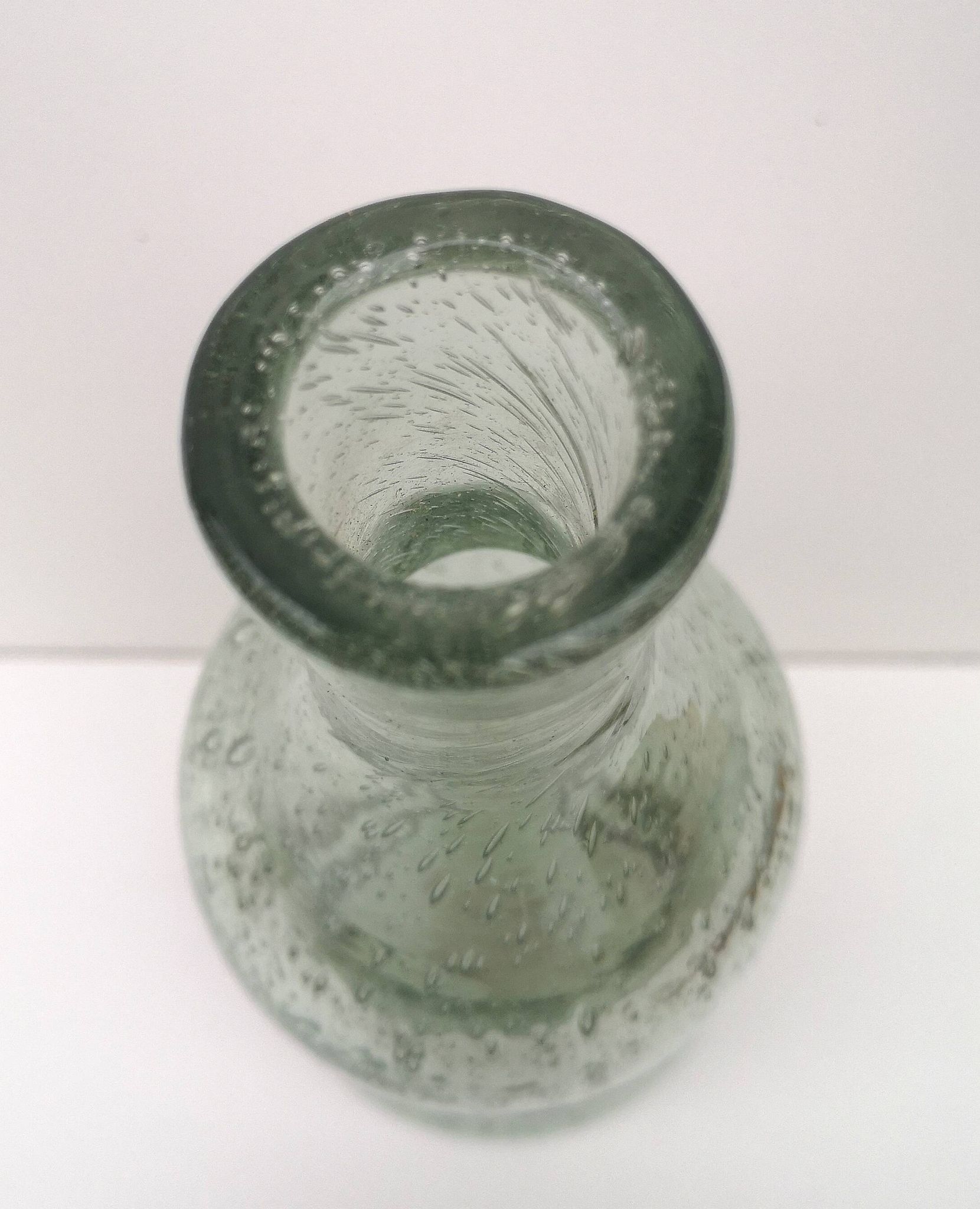 Vase, vintage soliflore in blown glass, bubbled
