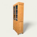 Parisian glass cabinet in solid raw oak, 1950