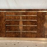 sideboard by Jean Claude Mahey in burr walnut 1970