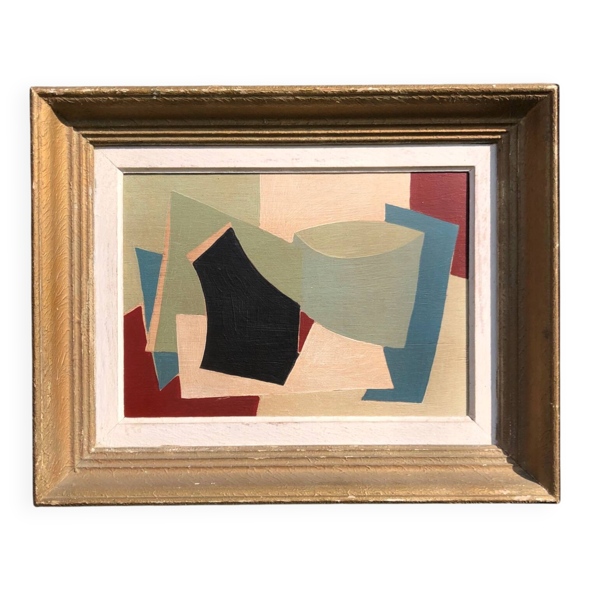 Abstract painting on wood panel