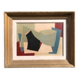 Abstract painting on wood panel