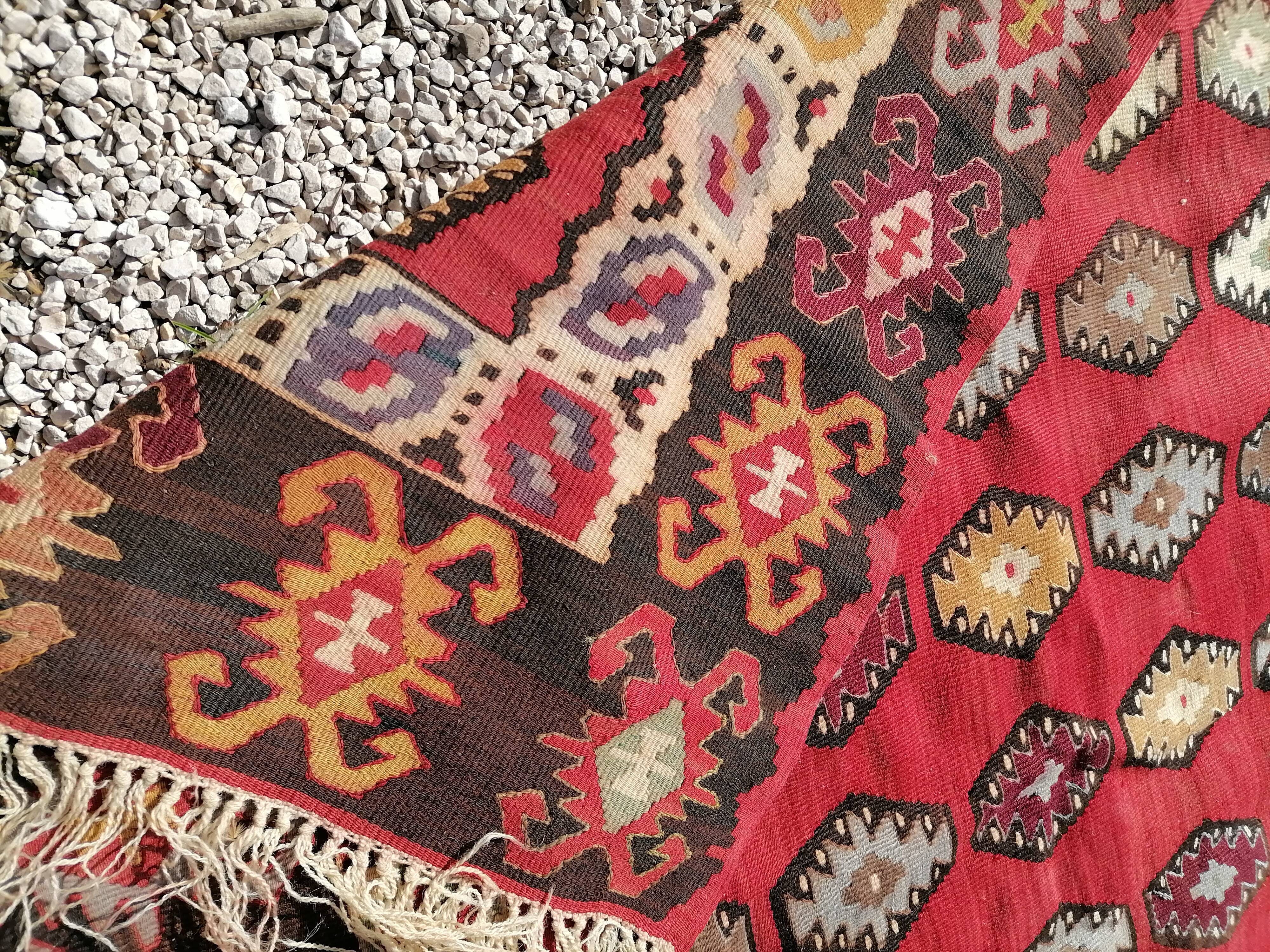 Tapis d'orient kilim double face années 40-50 300 x 205