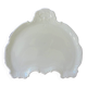 Plateau à courrier ou à carte de visite en porcelaine blanche de Limoges à bords chantournés