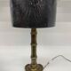Pied de lampe de table vintage en laiton en faux bambou , 1970's