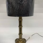 Vintage brass table lamp base in faux bamboo, 1970's