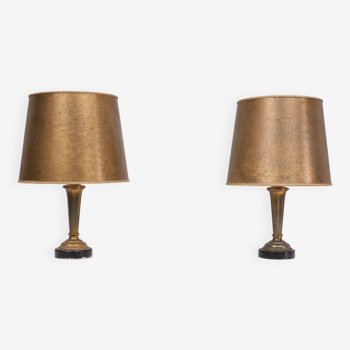 Classic table lamps antique gold color .1960s