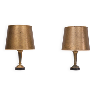 Classic table lamps antique gold color .1960s