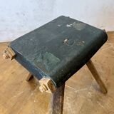 Constructivist wooden stool, folk art.