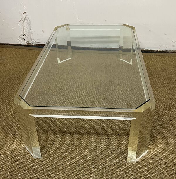 Table basse en Lucite par David Lange, 1970