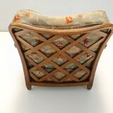 Paire de fauteuils en tissu vert olive de Paolo Buffa avec structure en noyer