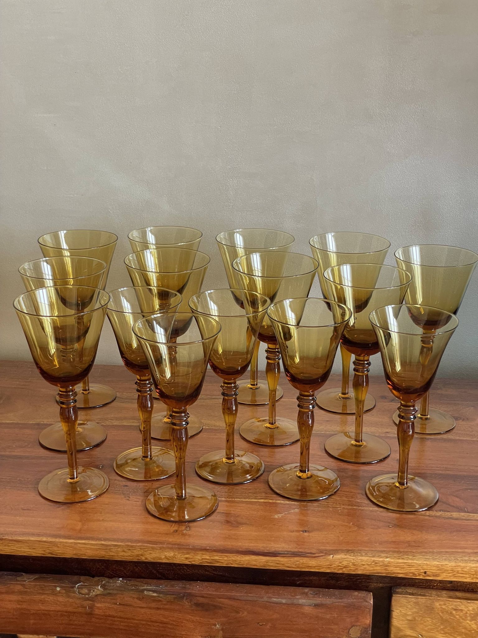 Series of blown glass stemware