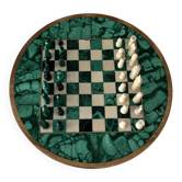 Malachite and ebony chess set