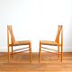 Pair of Dutch chairs wood and vintage straw 1950