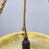 Art Deco Pendant Light, Marbled Glass and Brass, 1930s