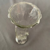 glass vase with carved leaf decoration