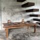 Large upcycled golden teak coffee table L1m60 W70 H45