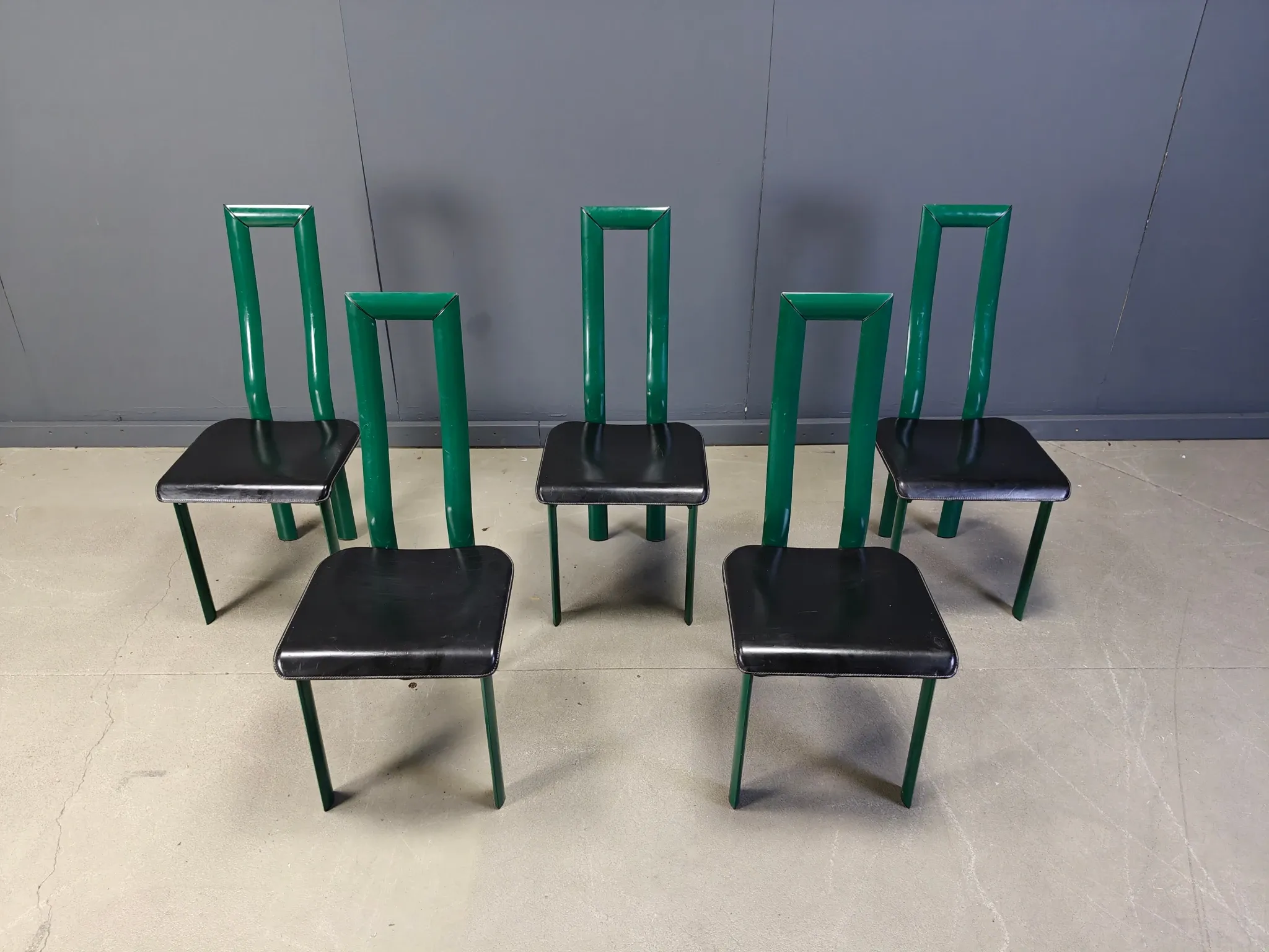 Italian Model Regia Dining Chairs by Antonello Mosca for Ycami, 1980s, set of 5