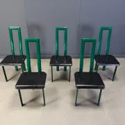Italian Model Regia Dining Chairs by Antonello Mosca for Ycami, 1980s, set of 5
