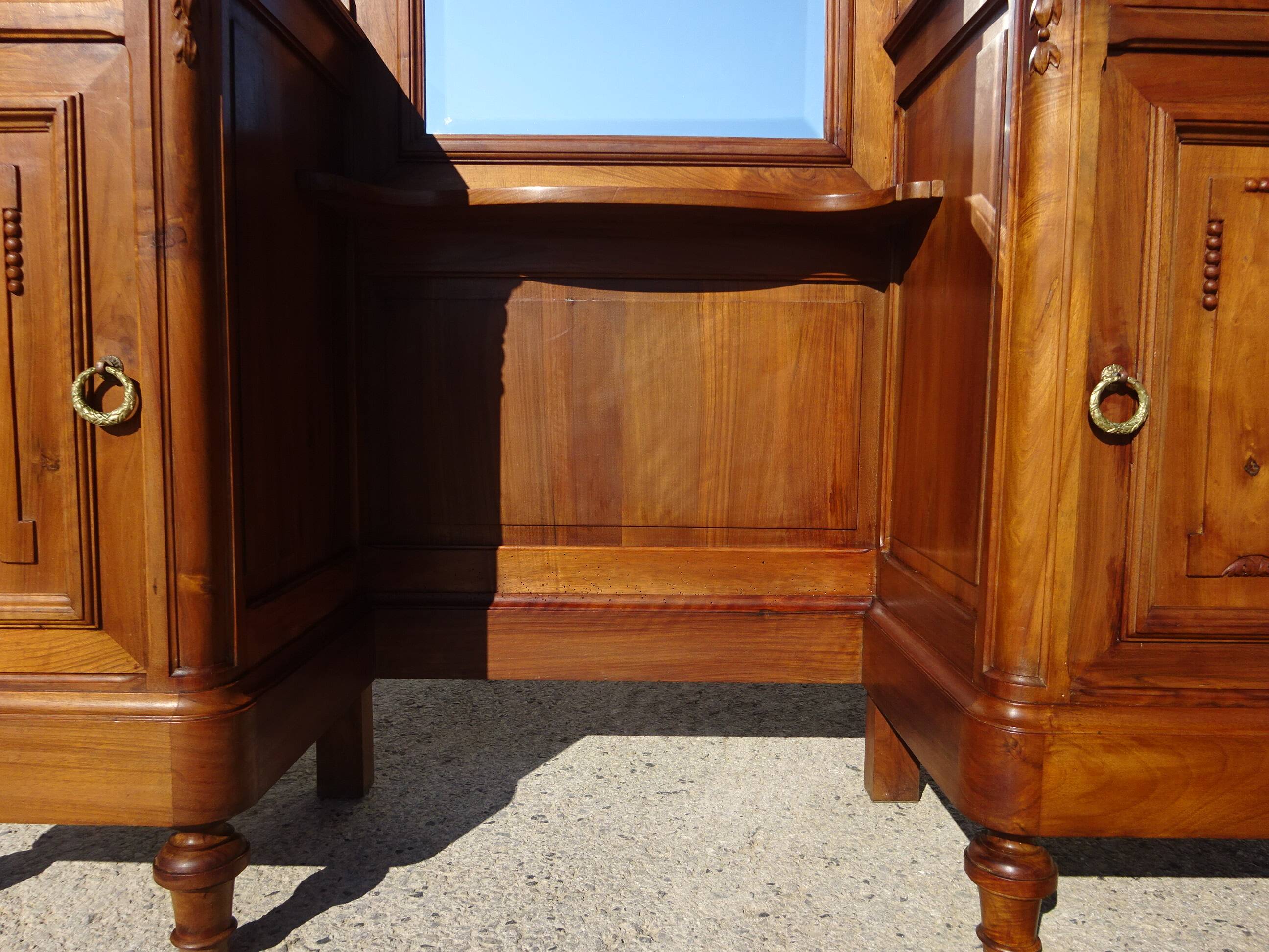 Antique walnut dressing table, Louis XVI style