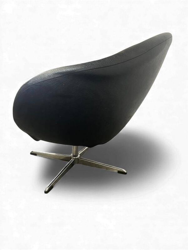 Fauteuil vintage noir / chaise lounge / fauteuil 'Folke Jansson'