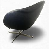 Vintage black armchair / lounge chair / 'Folke Jansson' armchair