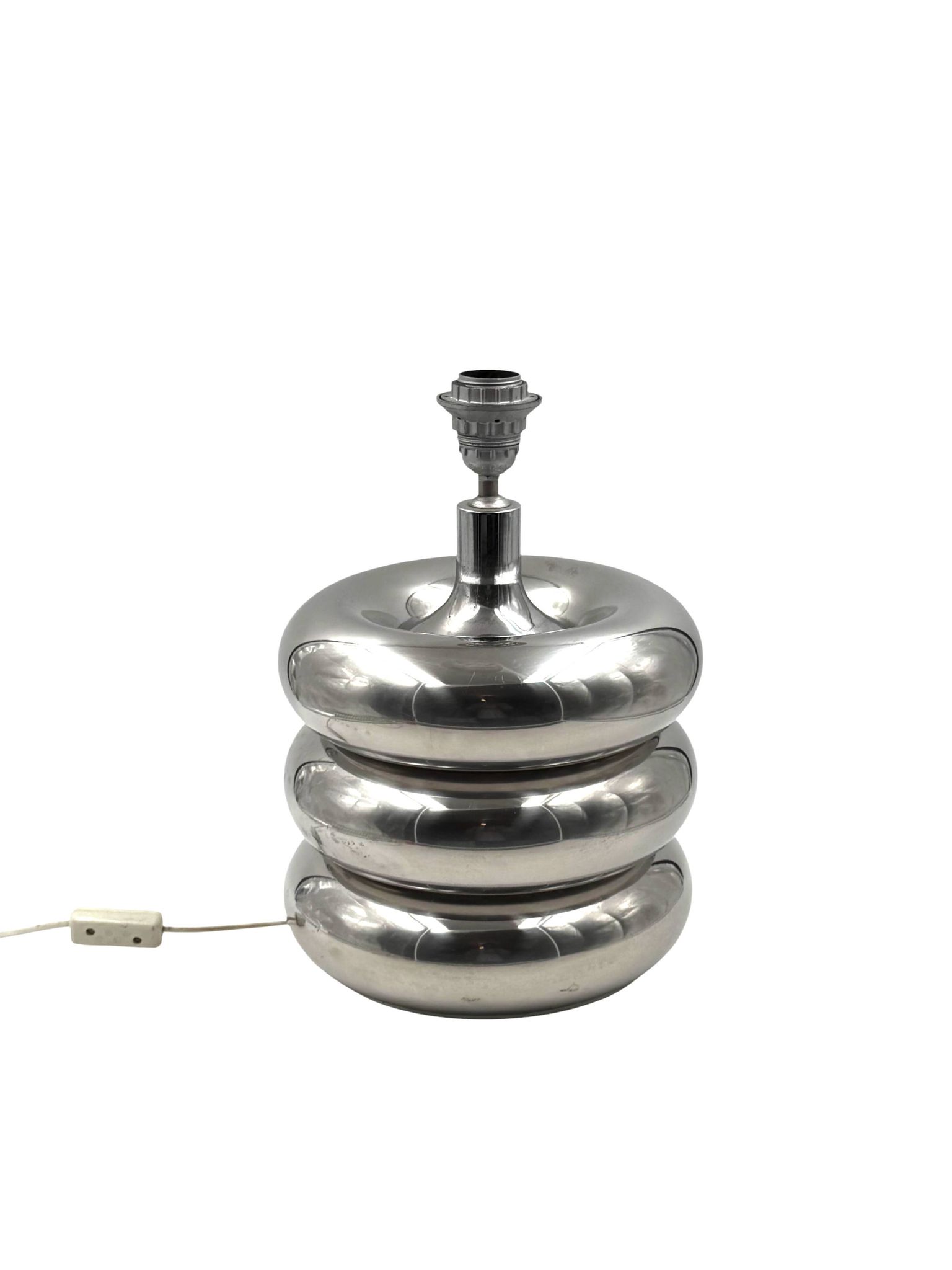 Hollywood regency chromed table lamp base, Luci Milano Italy, 1970s