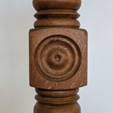 Neo-Basque floor lamp in turned wood - 50s