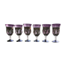 Suite de 6 verres brutalistes de couleur aubergine