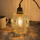 Set of two electrified chiseled glass walking lamps